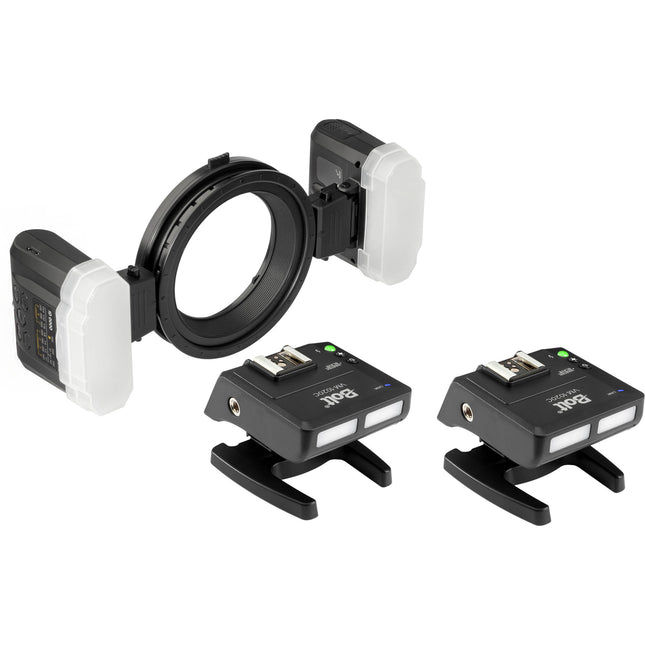 Bolt TTL Macro Ring Flash Set para Canon con 2 Transceptores GN 33' 5500K