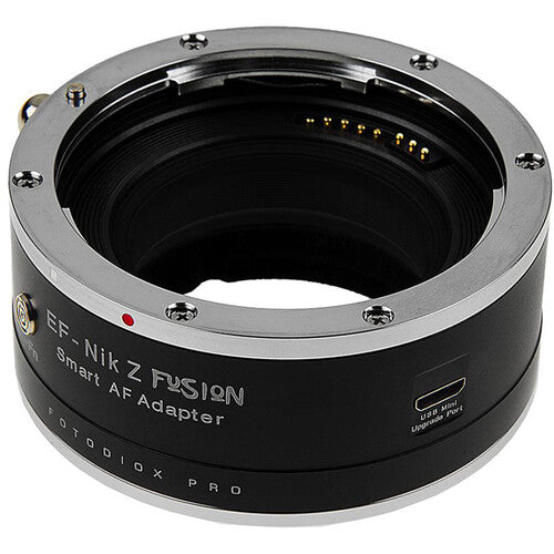 FotodioX Pro Fusion Adaptador Autoenfoque para objetivo Canon EF a cámara Nikon Z con puerto USB y caja de almacenamiento