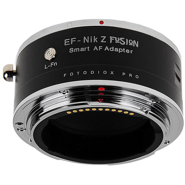 FotodioX Pro Fusion Adaptador Autoenfoque para objetivo Canon EF a cámara Nikon Z con puerto USB y caja de almacenamiento