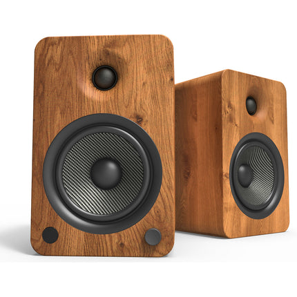 Kanto Living YU6 Altavoces Estantería 2 Vías 100W Par Madera Nogal