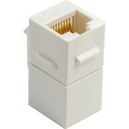 NTW Cat 6a Acoplador Keystone Blanco Soporta 10G Ethernet Compatible T568A T568B