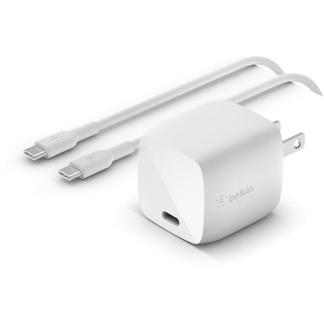 Belkin BOOST CHARGE 30W Cargador de Pared USB Tipo-C GaN Blanco con Cable 3.3'