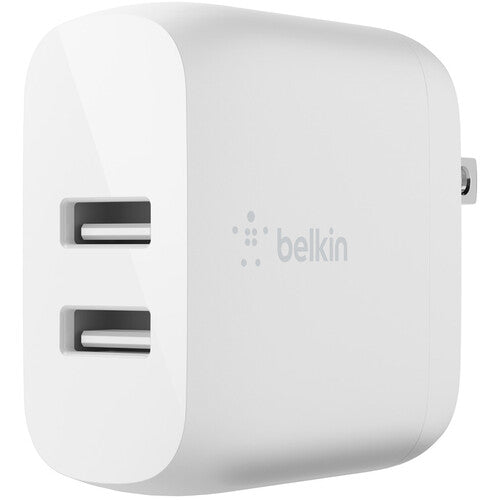 Cargador de Pared Belkin Boost Charge 24W Dual USB Tipo A con Cable USB Tipo C 3.3'