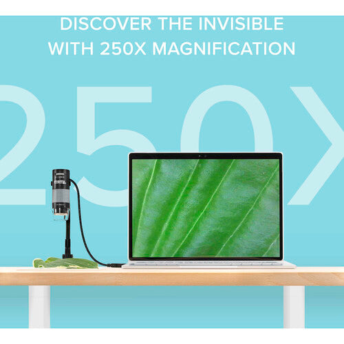 Plugable 250x Microscopio USB Digital Sensor 2MP Resolución 1600x1200