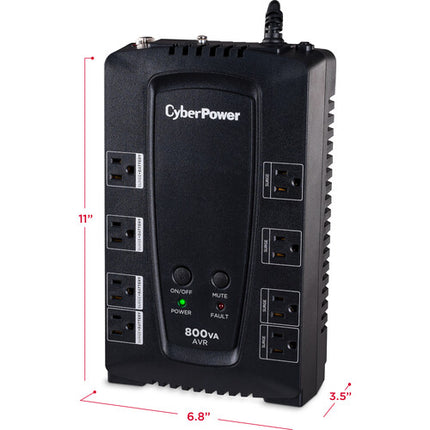 CyberPower CP800AVR SAI Compacto 800VA 450W 8 Salidas USB Software
