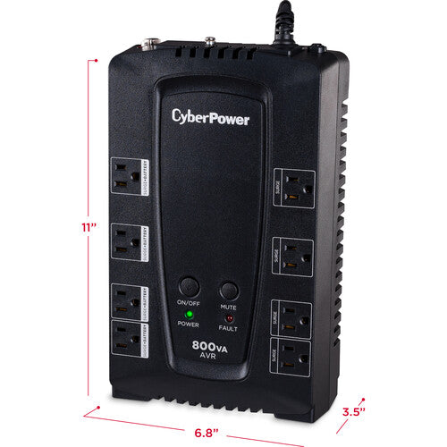 CyberPower CP800AVR SAI Compacto 800VA 450W 8 Salidas USB Software