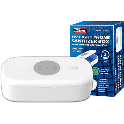 Vidpro UV-BOX Caja Sanitizadora UVC con Carga Inalámbrica 5W 7 Pulgadas