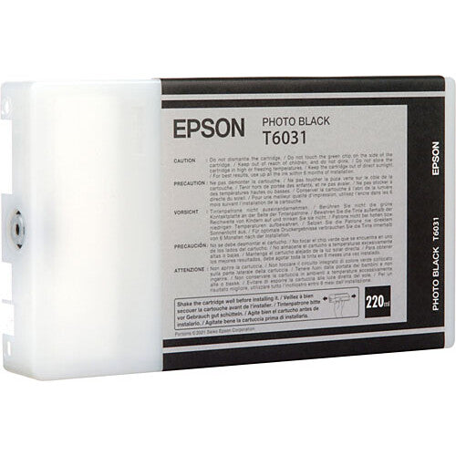 Cartucho de Tinta Epson T603100 UltraChrome K3 Photo Black 220mL para Impresoras Stylus Pro 7800 9880
