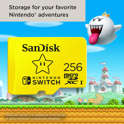 SanDisk 256GB microSDXC UHS-I para Nintendo Switch 100MBs lectura 90MBs escritura