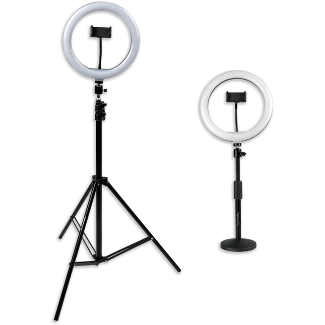 Gator Kit de Dos Aros de Luz con Soportes y Sujetadores para Teléfono 3200-5500K 10 Niveles de Brillo