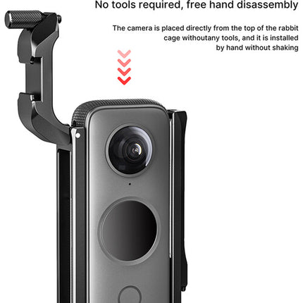 Ulanzi Metal Camera Cage para Insta360 ONE X2 con Monturas 1/4"-20 y Cubierta de Lente de Goma