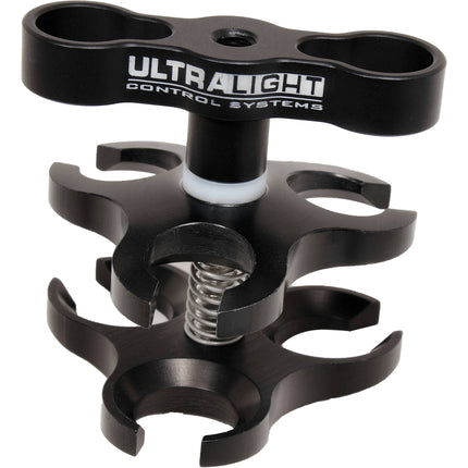 Ultralight Triple Ball Clamp de Aluminio Anodizado con T-Knob Negro