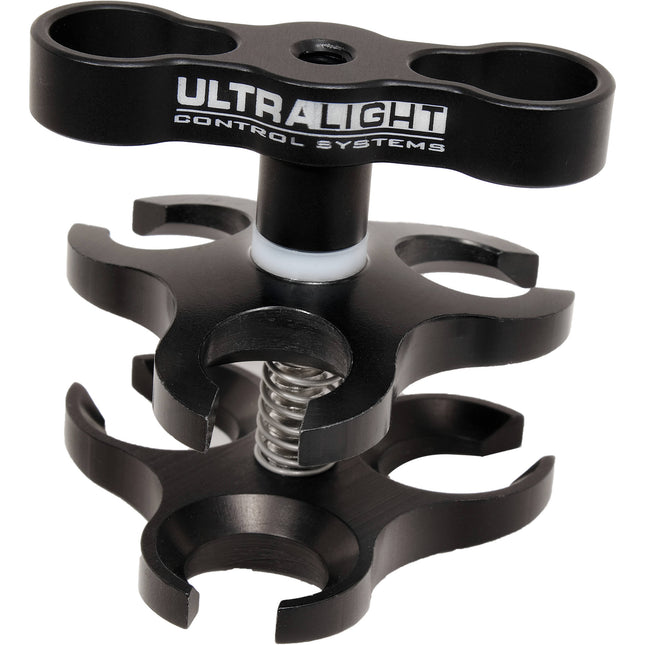 Ultralight Triple Ball Clamp de Aluminio Anodizado con T-Knob Negro