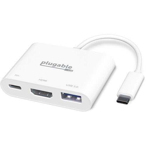 Plugable 3-en-1 USB Type-C Mini Dock HDMI 4K 30 Hz y carga 60W