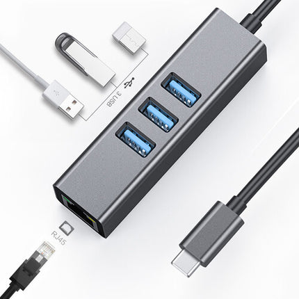 Tera Grand Adaptador Ethernet Gigabit USB 3.1 y Hub 3 Puertos USB