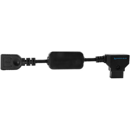 Kondor Blue Cable Convertidor D-Tap a USB 5V para Batería Gold y V-Mount 18 cm