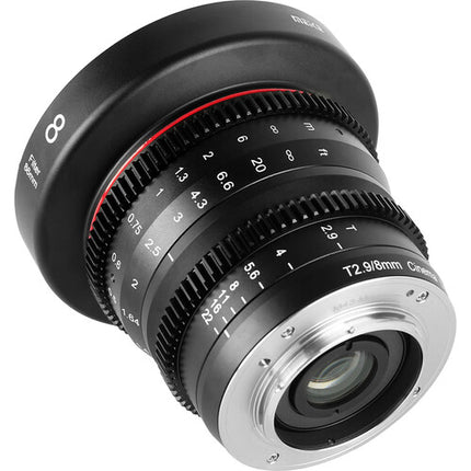Meike 8mm T2.9 Lente Cine Gran Angular Manual MFT 16mm Equivalente Apertura T2.9