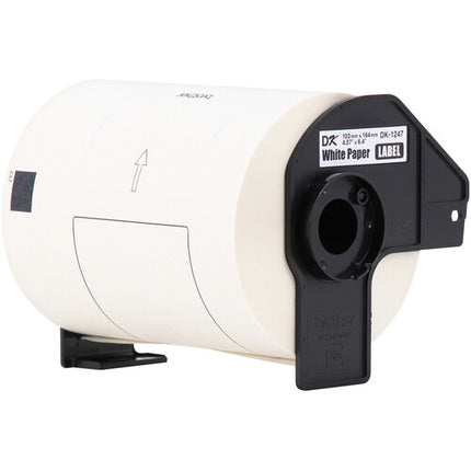 Brother DK1247 Etiquetas de Papel Blanco Grandes 180 Unidades 4.07 x 6.4 Pulgadas para QL-1050 QL-1100