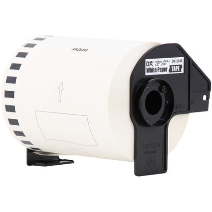Brother DK2246 Etiquetas de Papel Continuas Negro sobre Blanco 4.07" x 100' Compatibles QL-1050 QL-1100