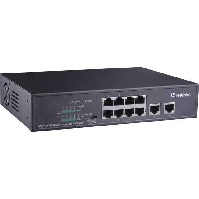 GeoVision GV-APOE0810 Switch de Red 8 Puertos Gigabit PoE+ 120W Rackmount