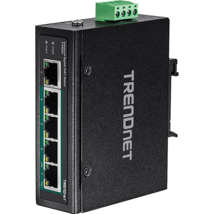 TRENDnet TI-PG50 Switch Industrial 5 Puertos Gigabit 120W PoE+ DIN Rail