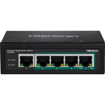 TRENDnet TI-PG50 Switch Industrial 5 Puertos Gigabit 120W PoE+ DIN Rail