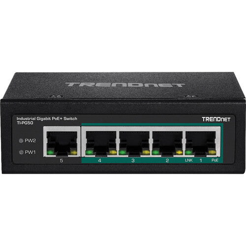 TRENDnet TI-PG50 Switch Industrial 5 Puertos Gigabit 120W PoE+ DIN Rail