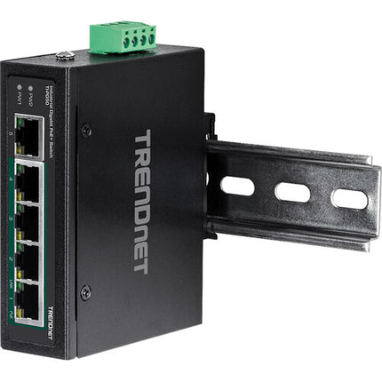 TRENDnet TI-PG50 Switch Industrial 5 Puertos Gigabit 120W PoE+ DIN Rail