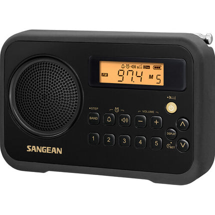 Sangean SG-104 Radio Despertador Digital AM FM con Pantalla LCD y Doble Alarma