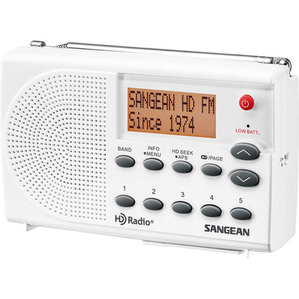Sangean SG-108 Radio portátil HD AM FM con pantalla digital y 40 memorias