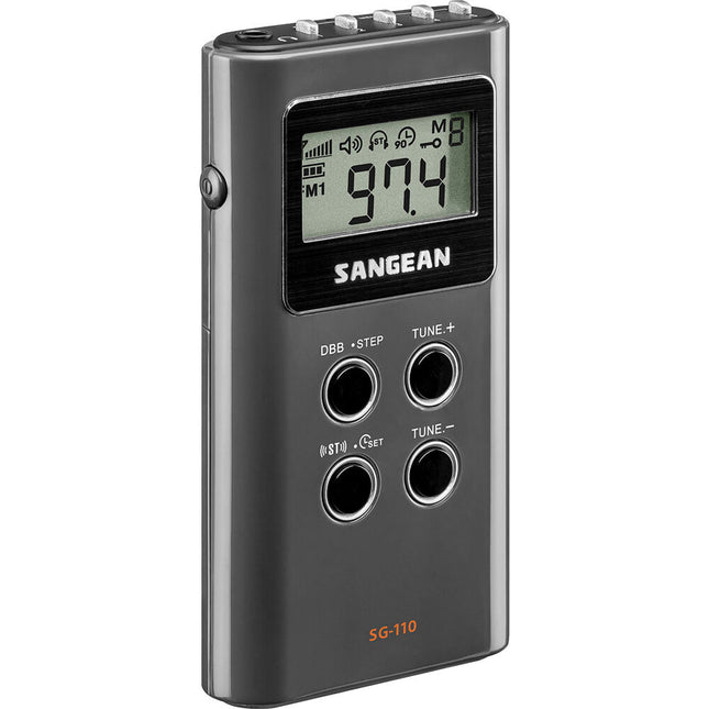 Sangean SG-110 Radio AM/FM Estéreo de Bolsillo con 15 Presets y Pantalla Digital