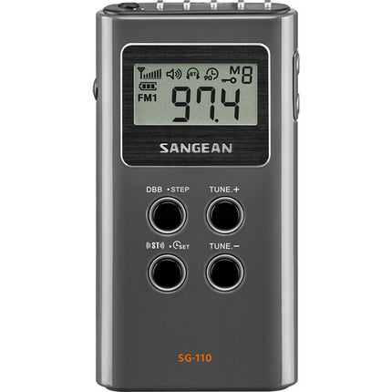 Sangean SG-110 Radio AM/FM Estéreo de Bolsillo con 15 Presets y Pantalla Digital