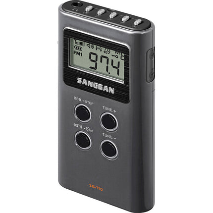 Sangean SG-110 Radio AM/FM Estéreo de Bolsillo con 15 Presets y Pantalla Digital