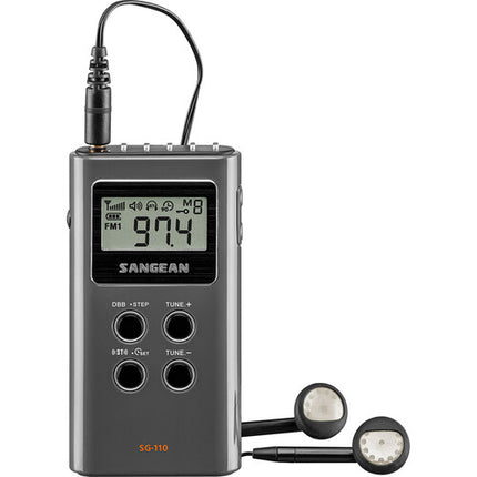 Sangean SG-110 Radio AM/FM Estéreo de Bolsillo con 15 Presets y Pantalla Digital