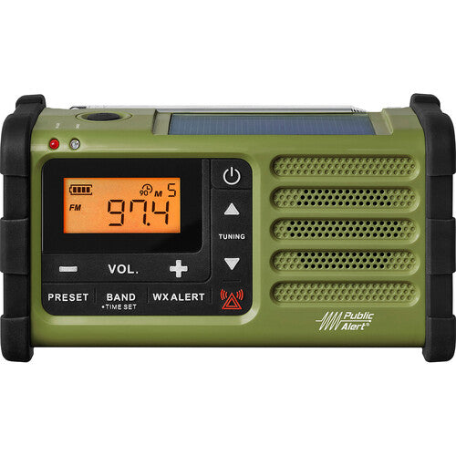 Sangean SG-112 Radio portátil resistente AM FM solar manivela 850mAh