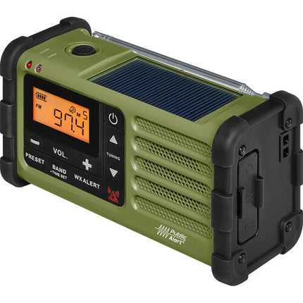Sangean SG-112 Radio portátil resistente AM FM solar manivela 850mAh