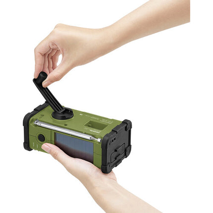 Sangean SG-112 Radio portátil resistente AM FM solar manivela 850mAh