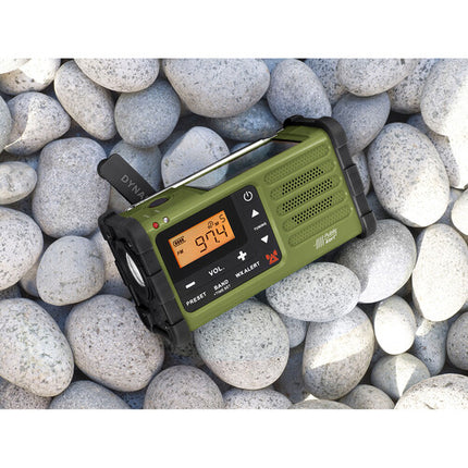 Sangean SG-112 Radio portátil resistente AM FM solar manivela 850mAh