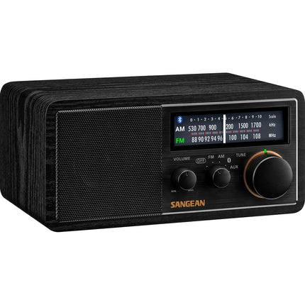 Sangean SG-118 Radio de Mesa AM/FM con Bluetooth 10W y Puerto USB Negro