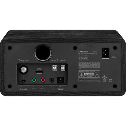 Sangean SG-118 Radio de Mesa AM/FM con Bluetooth 10W y Puerto USB Negro