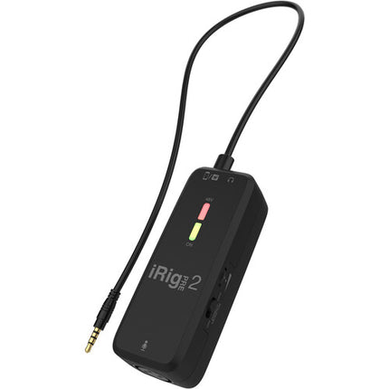 IK Multimedia iRig Pre 2 Interfaz Microfono XLR +48V Phantom 20h bateria