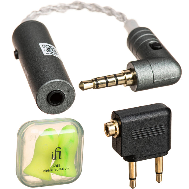 iFi audio iEMatch Adaptador para Auriculares 3.5mm 2 Niveles Sensibilidad y Adaptador Avión