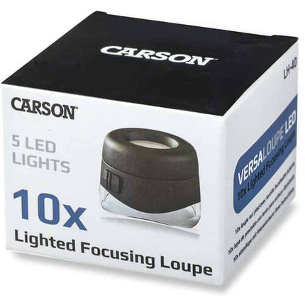 Carson LH-30 VersaLoupe Lupa 10x 10 piezas enfoque ajustable acrílico