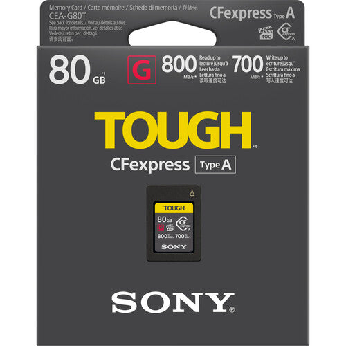Sony 80GB CFexpress Tipo A Tarjeta de Memoria TOUGH 800 MB/s de Lectura 700 MB/s de Escritura