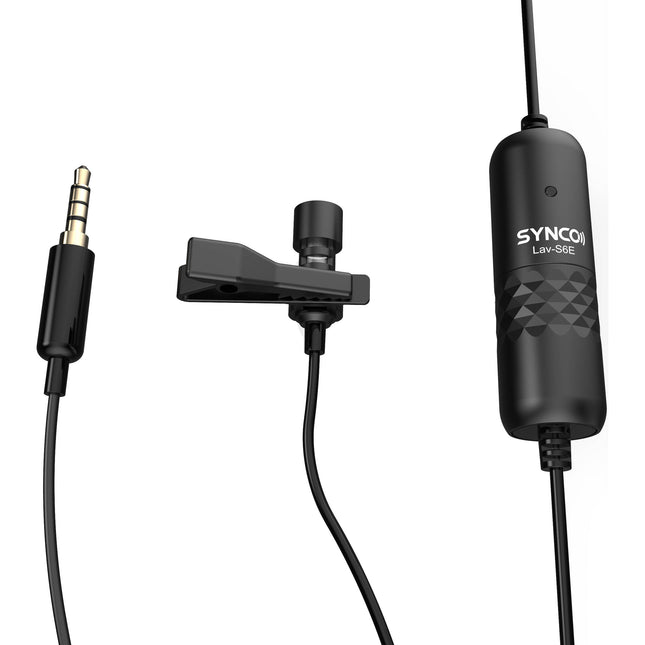 Synco Lav-S6E Micrófono Lavalier Omnidireccional con Cable Largo y Reducción de Ruido