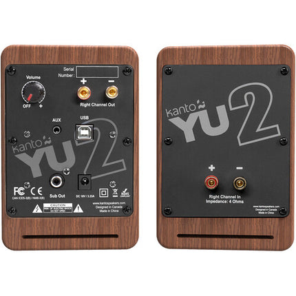 Kanto Living YU2 Altavoces Activos de Escritorio Madera 50W RMS 3 Pulgadas
