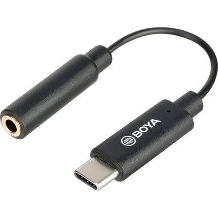 BOYA Adaptador de Cable 3.5mm TRRS Hembra a USB Tipo-C Macho 6 cm