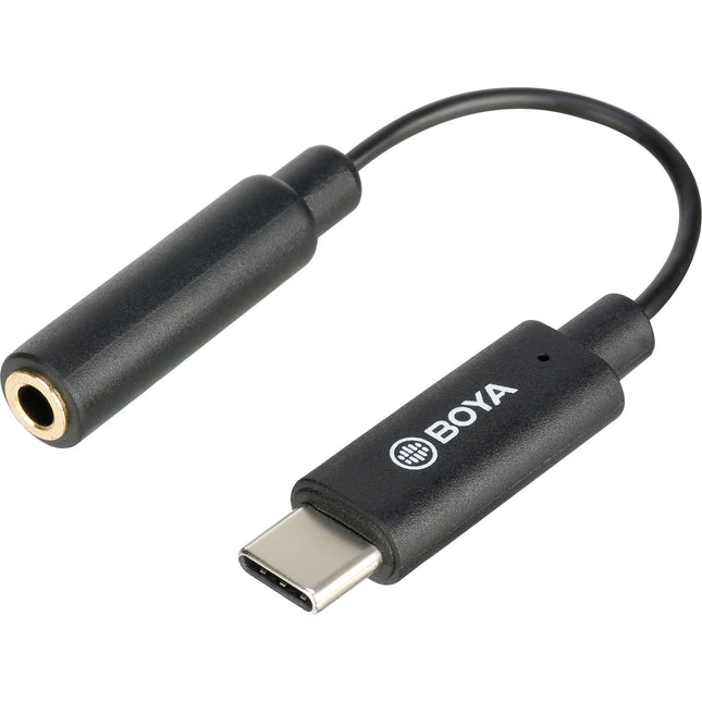 BOYA Adaptador de Cable 3.5mm TRRS Hembra a USB Tipo-C Macho 6 cm