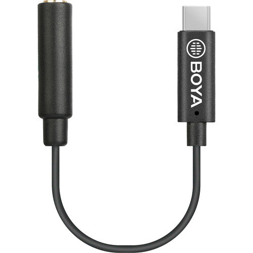 BOYA Adaptador de Cable 3.5mm TRRS Hembra a USB Tipo-C Macho 6 cm