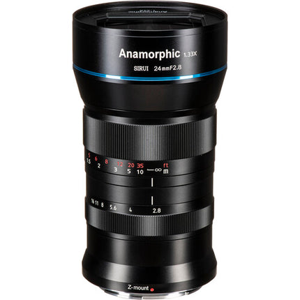 Sirui 24mm f2.8 Objetivo Anamórfico 1.33x Montura Z para 4K con Iris 8 Lamas